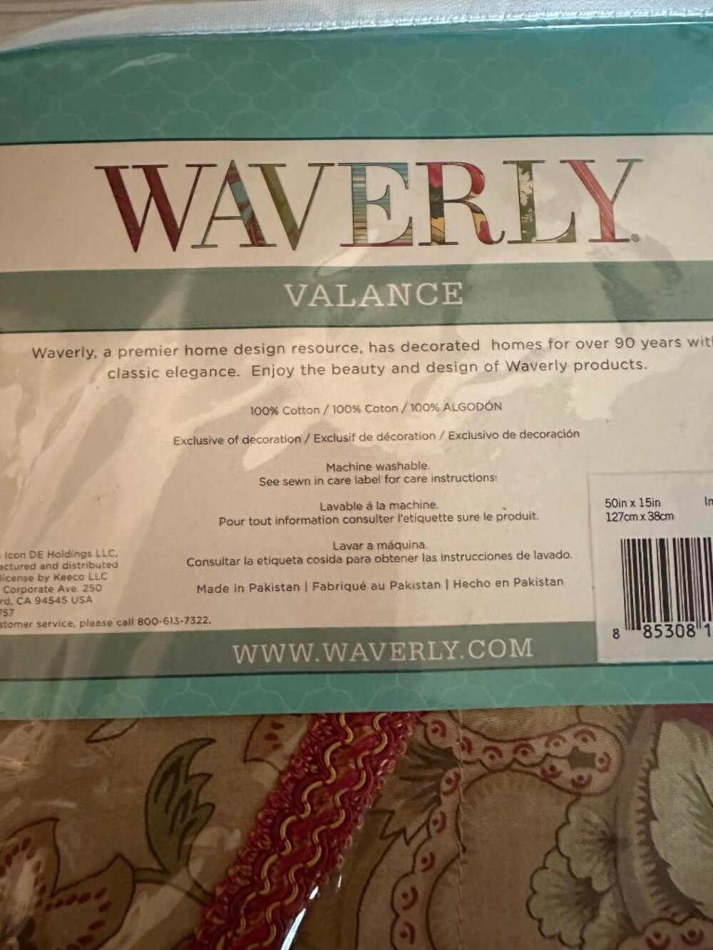 Waverly Scallop Valance Floral 50 Inch X 15 Inch Imperial Dress Antique - Picture 3 of 4